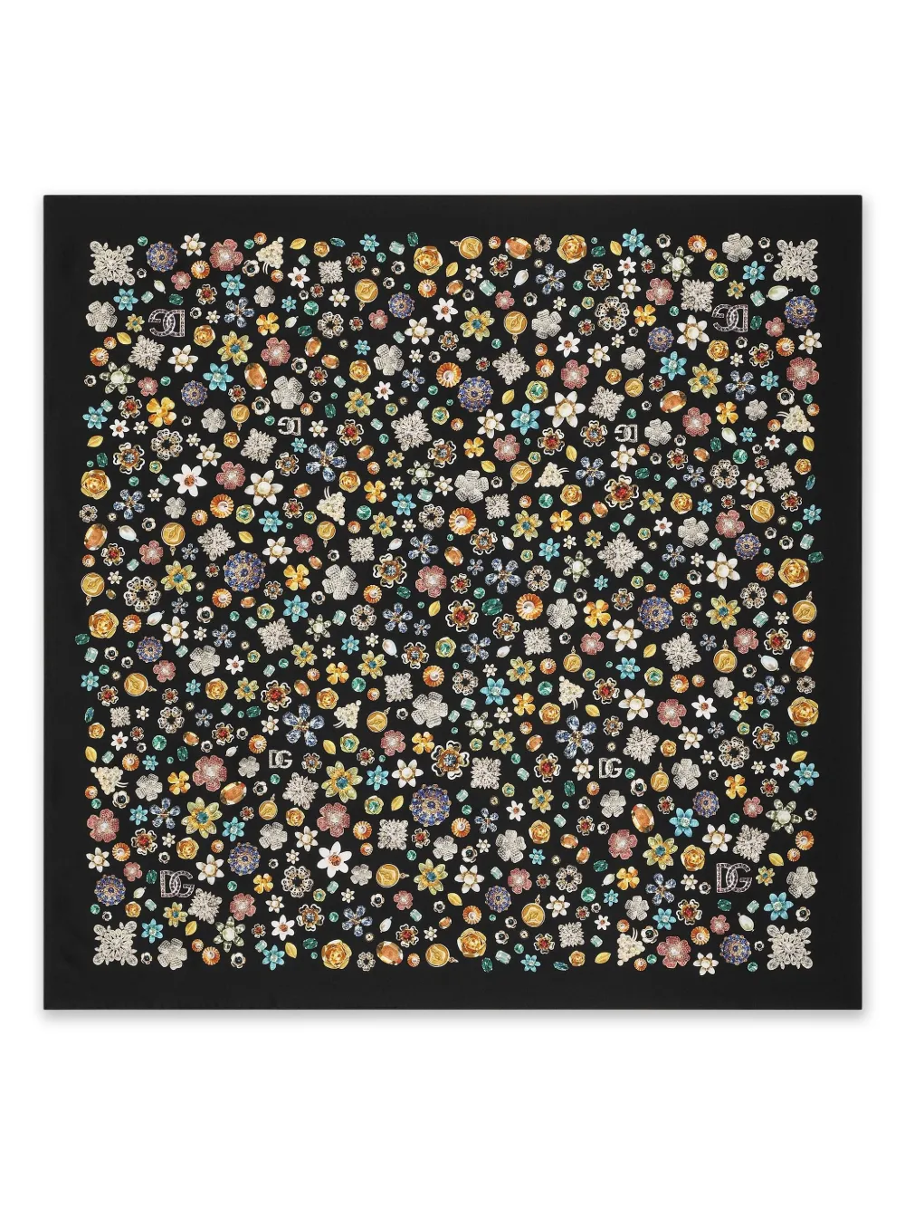 Dolce & Gabbana Sjaal met bloemenprint Zwart