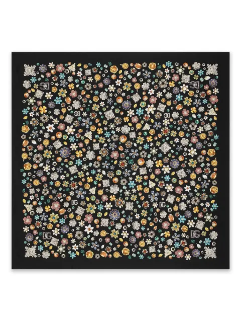 Dolce & Gabbana foulard en soie à fleurs