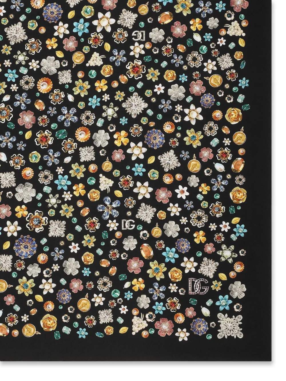 Dolce & Gabbana Sjaal met bloemenprint Zwart