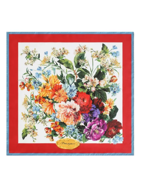 Dolce & Gabbana 植物柄スカーフ Dolce & Gabbana シルクスカーフ | レッド | FARFETCH JP
