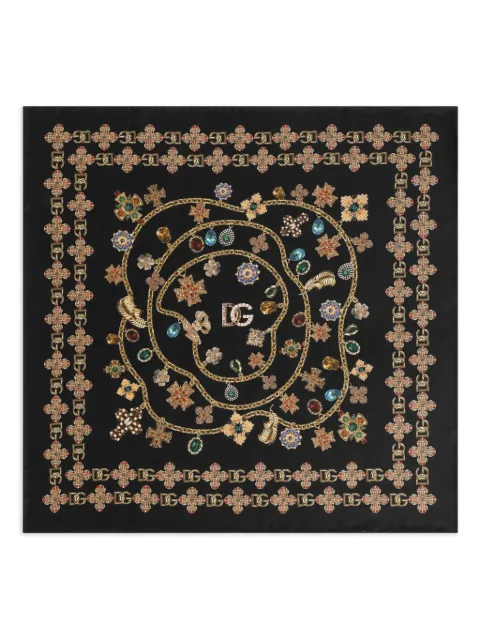 Dolce & Gabbana embroidered floral silk scarf