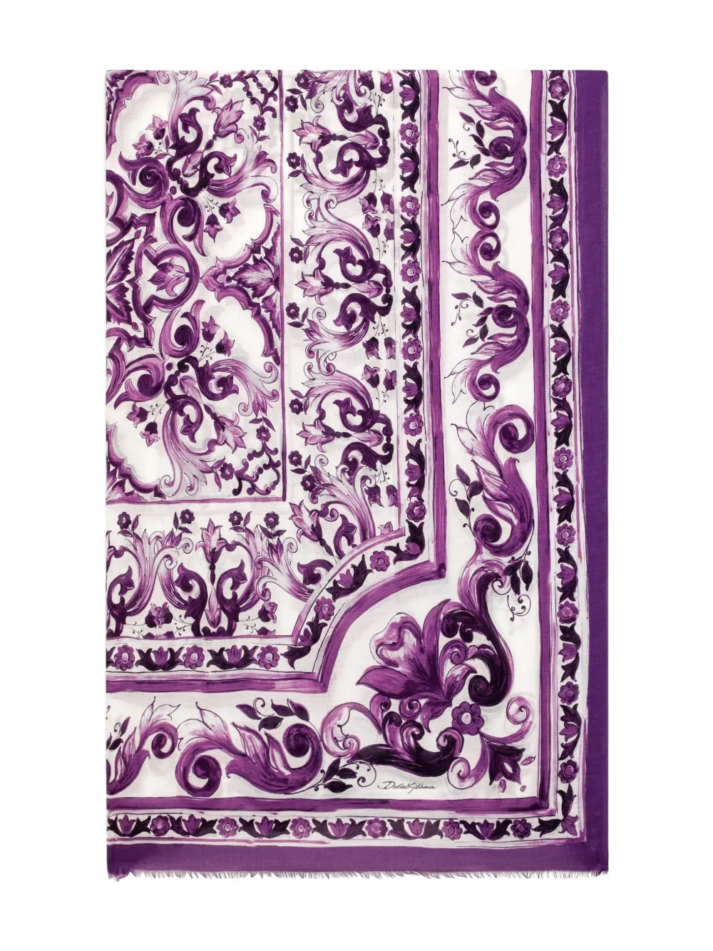 Dolce & Gabbana Echarpe com estampa Majolica | Roxo | Image 1