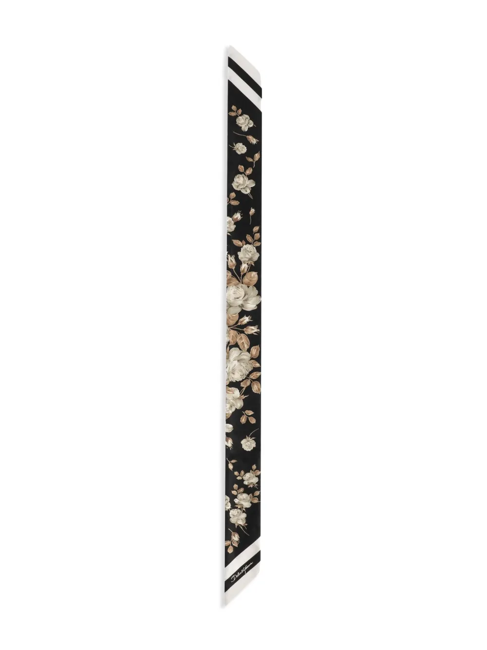 Dolce & Gabbana Zijden bandeau met roosprint Zwart
