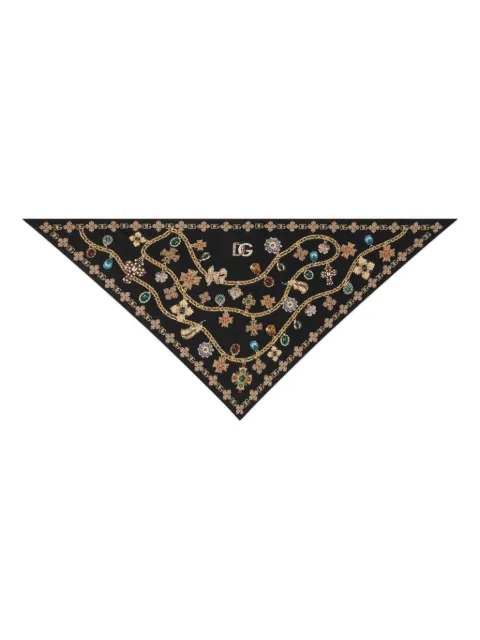 Dolce & Gabbana Sciarpa decorata in seta