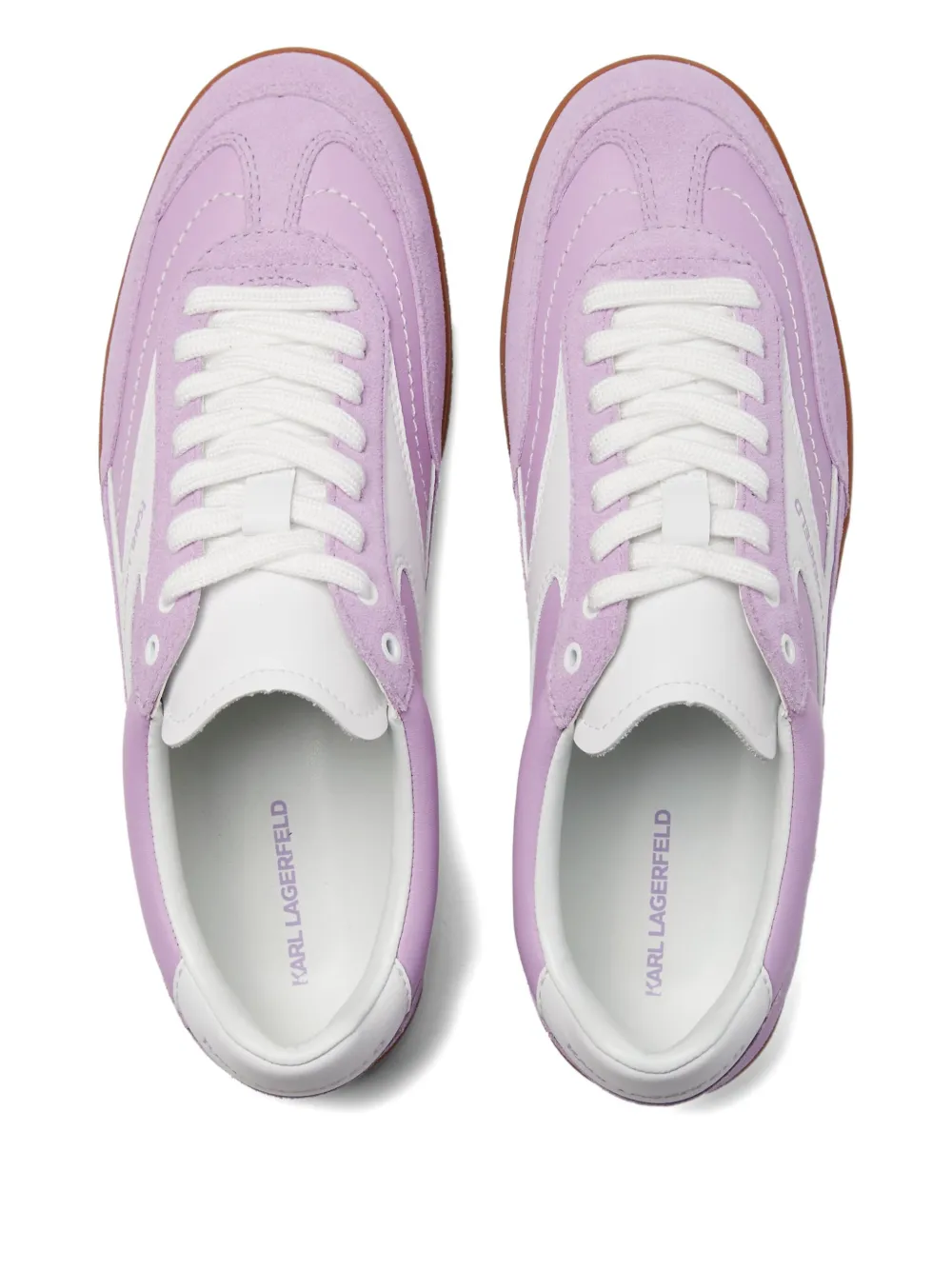 Karl Lagerfeld Jeans Sneakers met suède vlak Paars