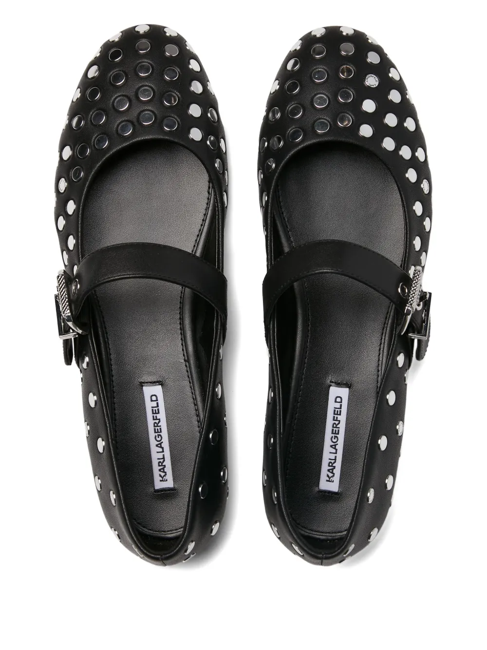 Karl Lagerfeld Ballerina's met studs Zwart