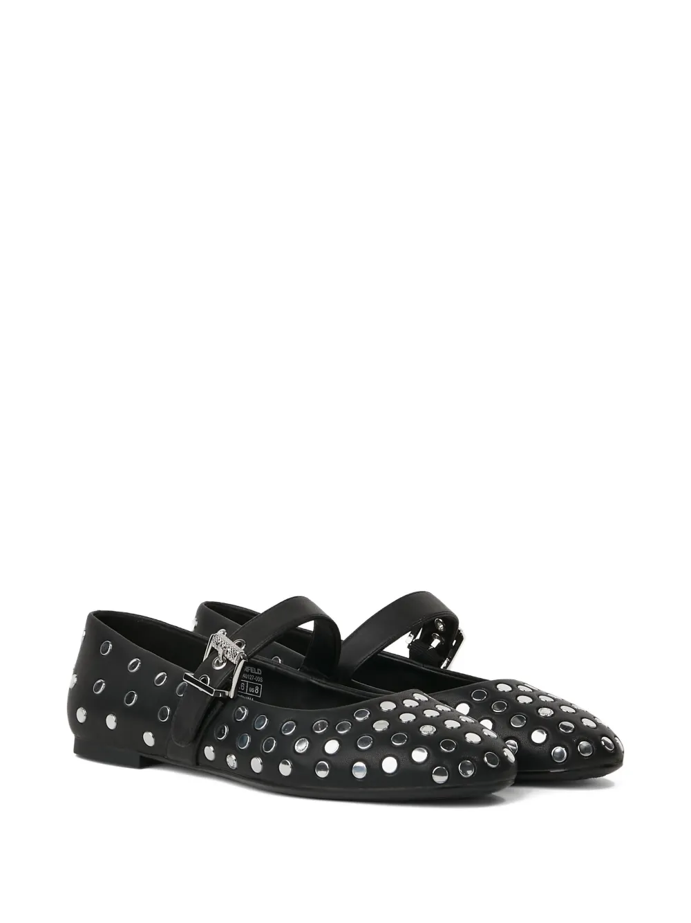 Karl Lagerfeld Ballerina's met studs - Zwart