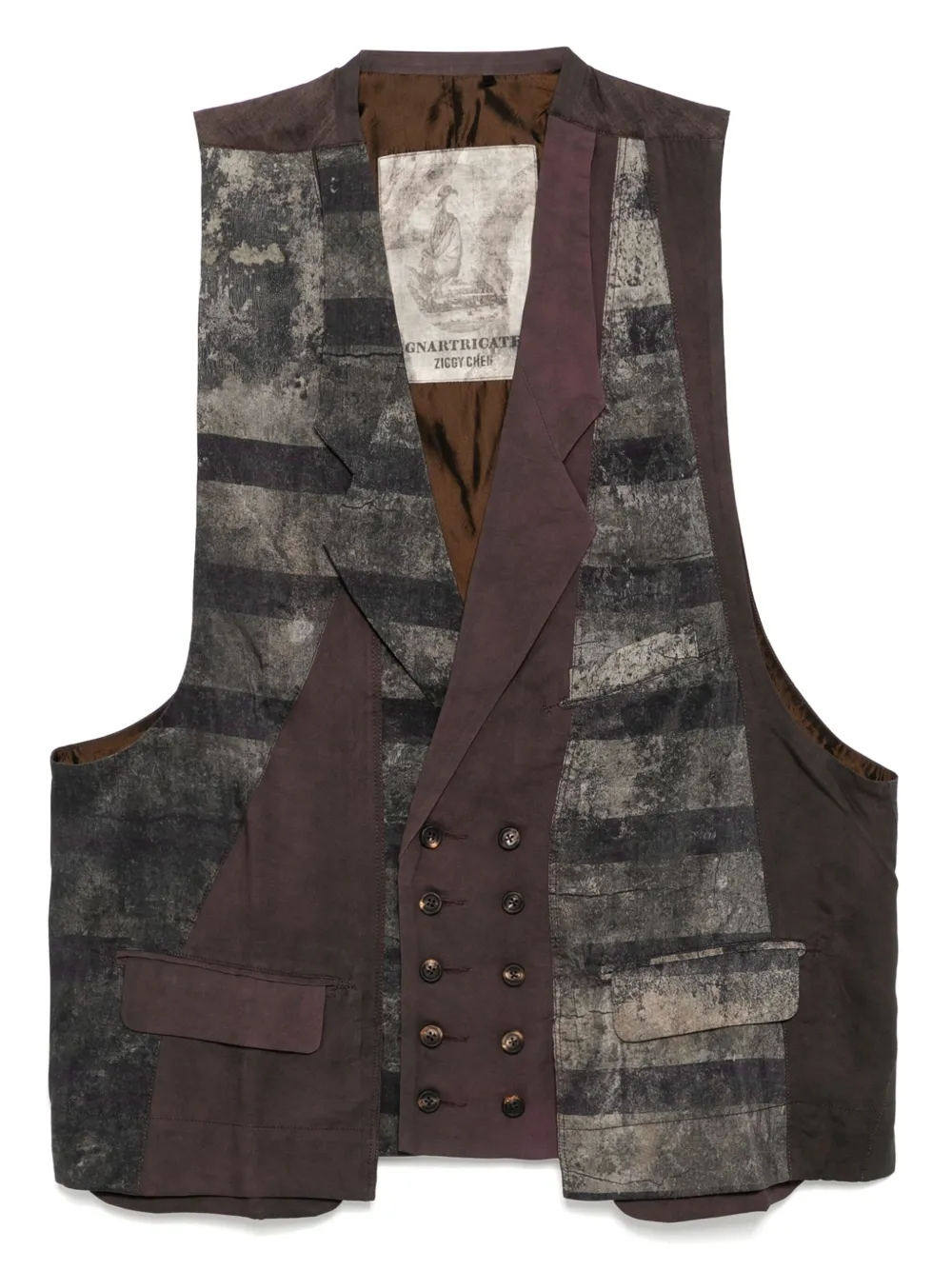 Ziggy Chen panelled waistcoat | morado | Image 1