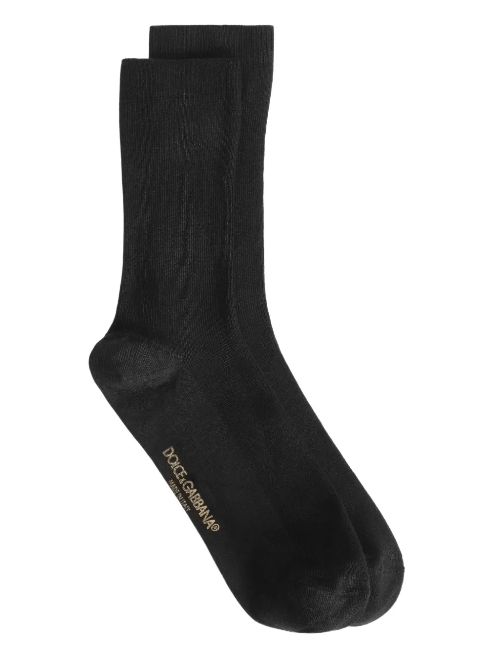 Dolce & Gabbana Ribbed Ankle-height Socks In Black
