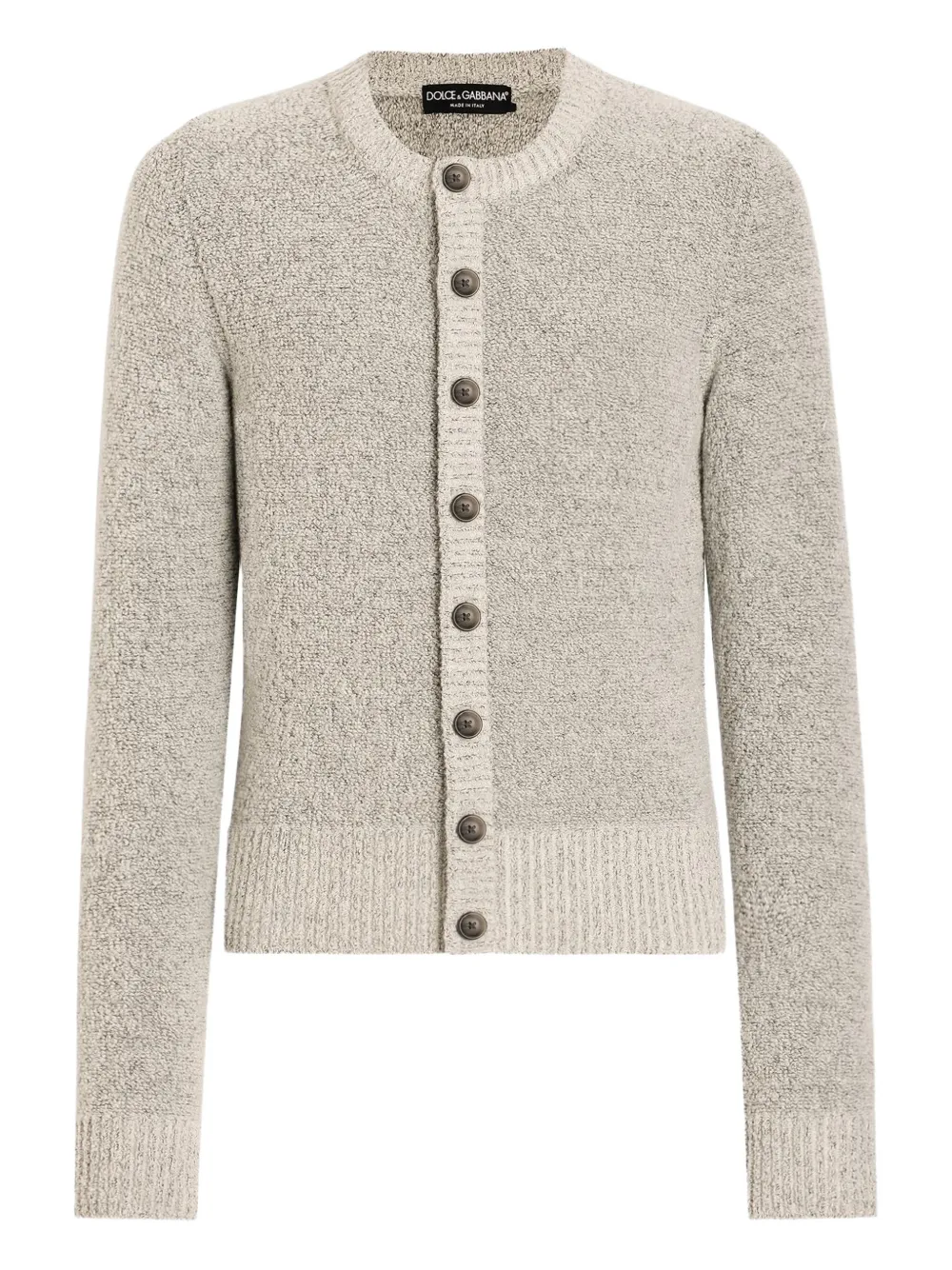 Dolce & Gabbana Button-front Textured Cardigan In White