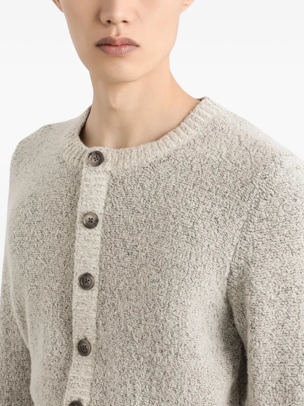 Dolce & Gabbana Button-front Textured Cardigan In White