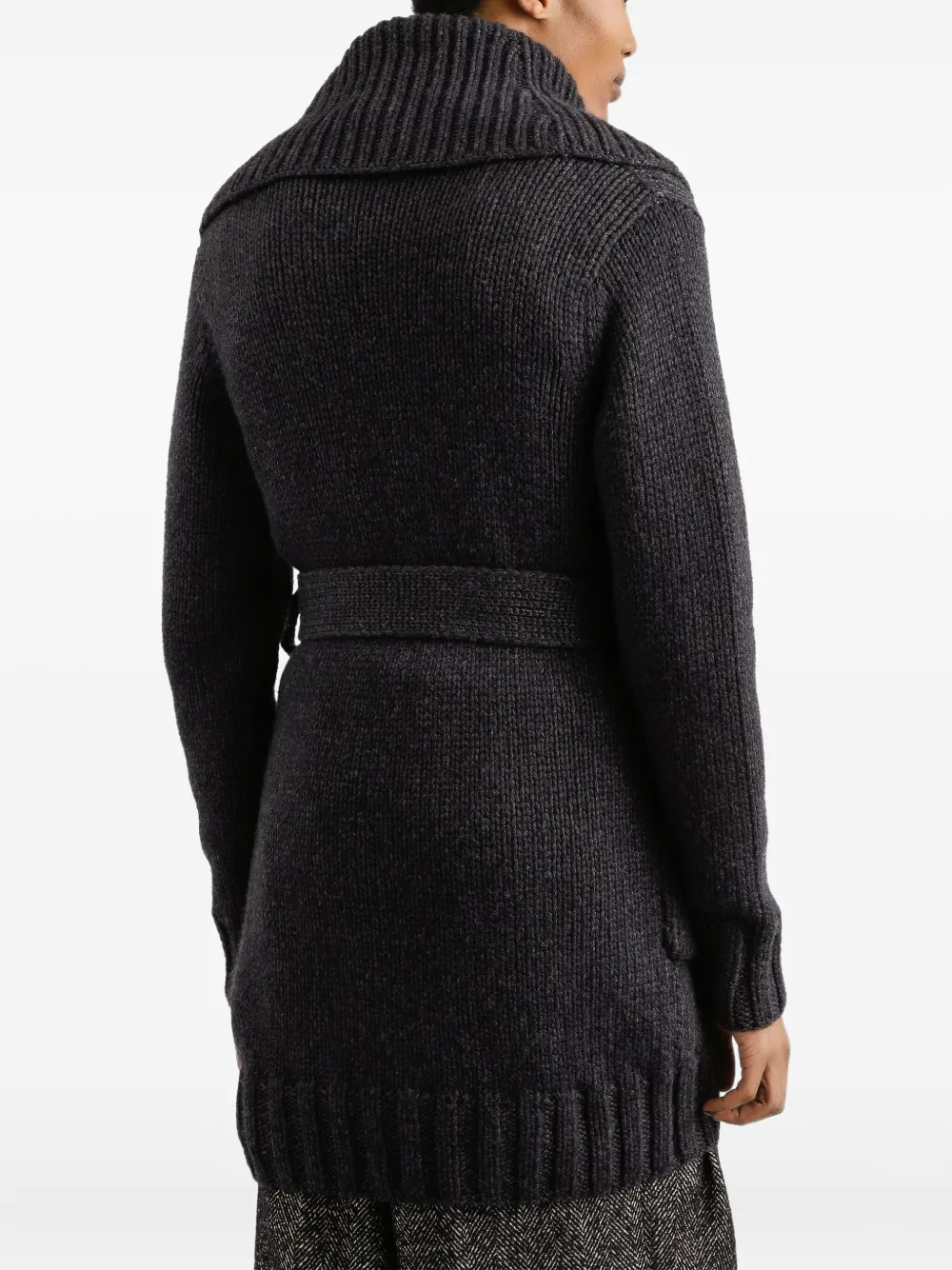 Dolce & Gabbana Vest met sjaalkraag en ceintuur Grijs