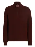 Dolce & Gabbana half-zip waffle-knit sweater - Red