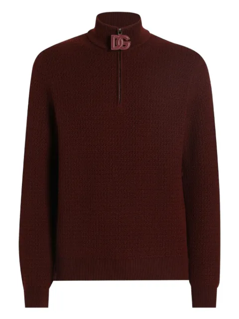 Dolce & Gabbana half-zip waffle-knit sweater