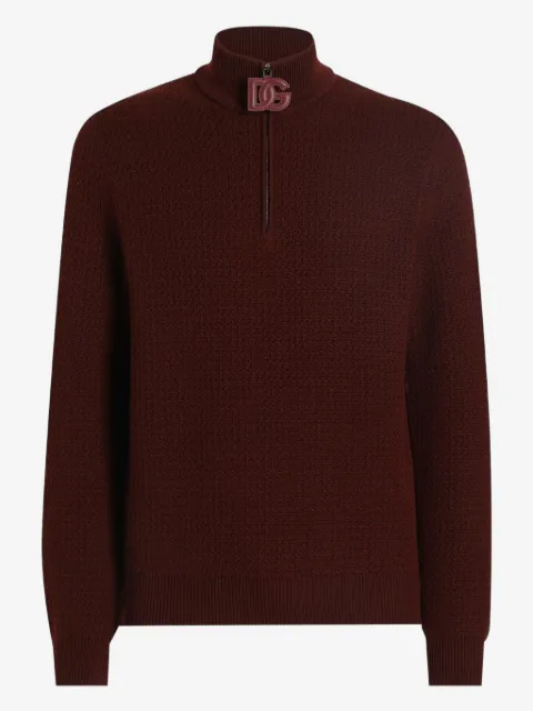 Dolce & Gabbana half-zip waffle-knit sweater