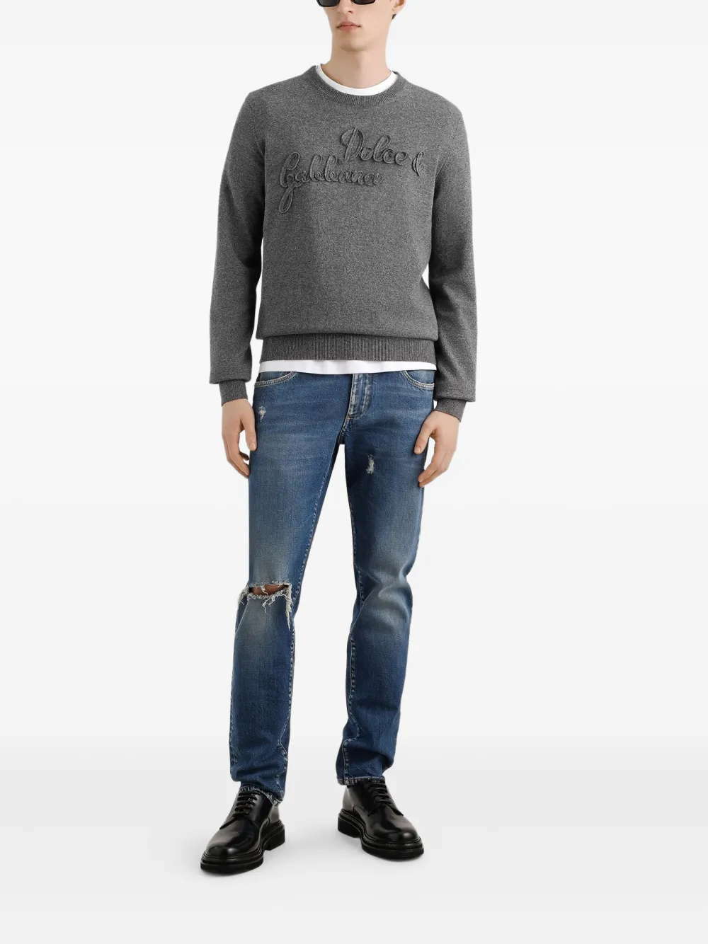 Dolce & Gabbana Trui met logodetail - Grijs