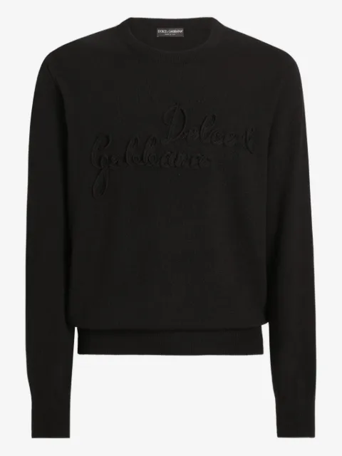 Dolce & Gabbana crew-neck logo-embroidered sweater