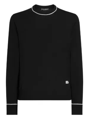Dolce & Gabbana Suéter De Cashmere Com Logo DG | Preto | FARFETCH BR