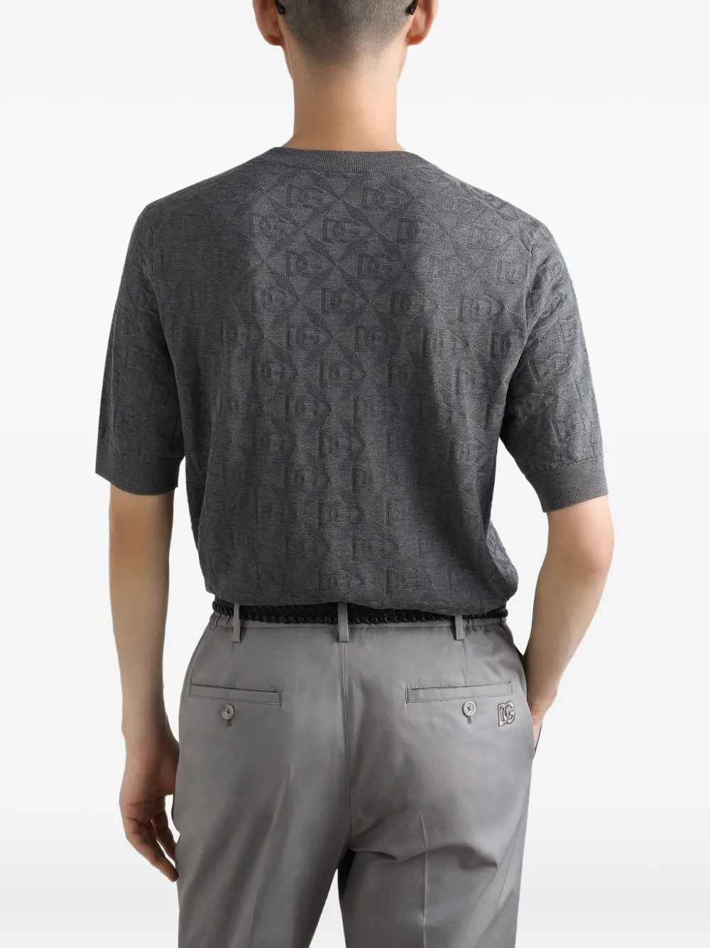 Dolce & Gabbana Zijden T-shirt Grijs