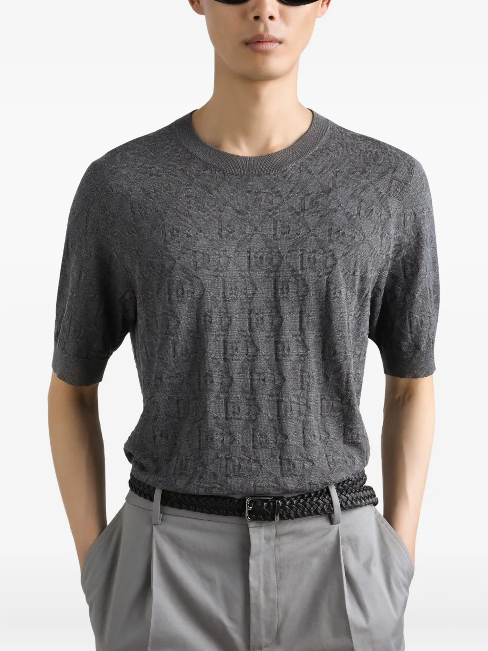 Dolce & Gabbana Zijden T-shirt Grijs