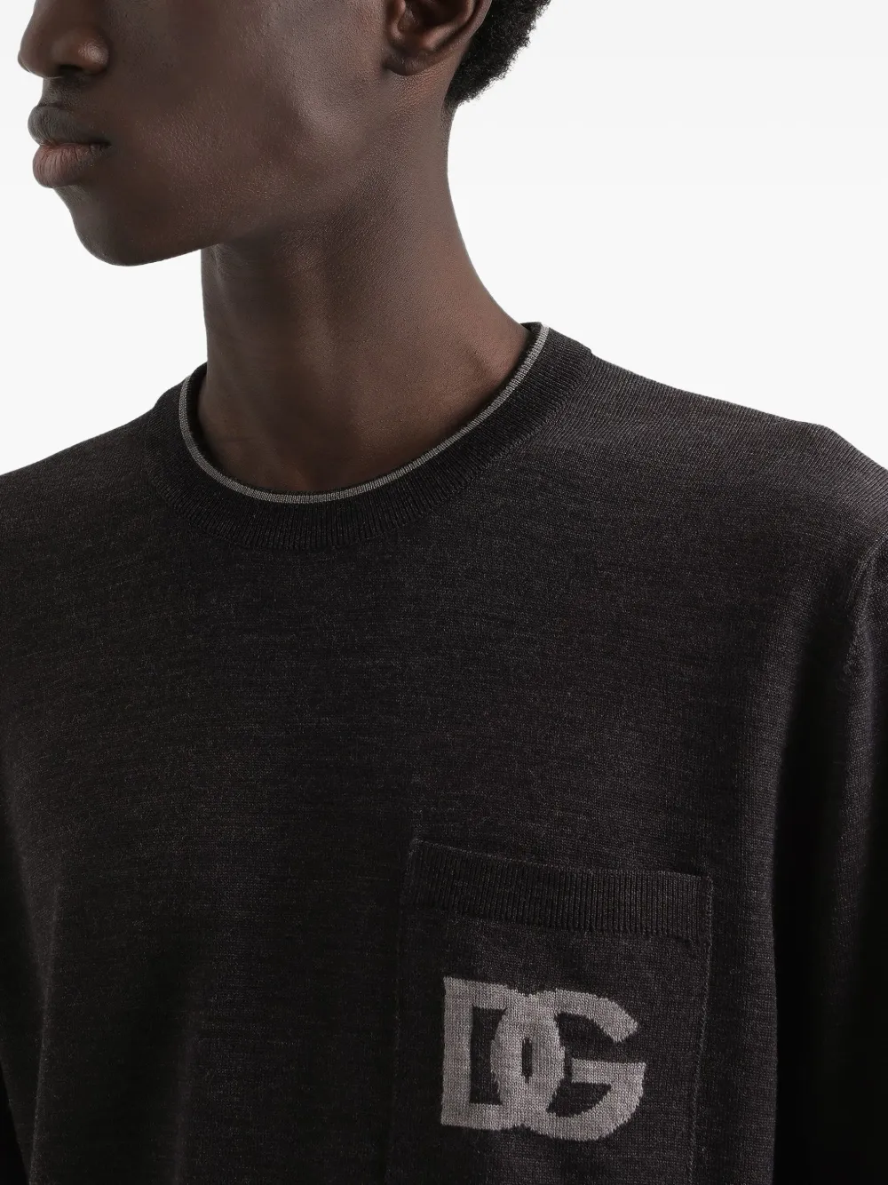 Dolce & Gabbana Trui met zak met logo Grijs