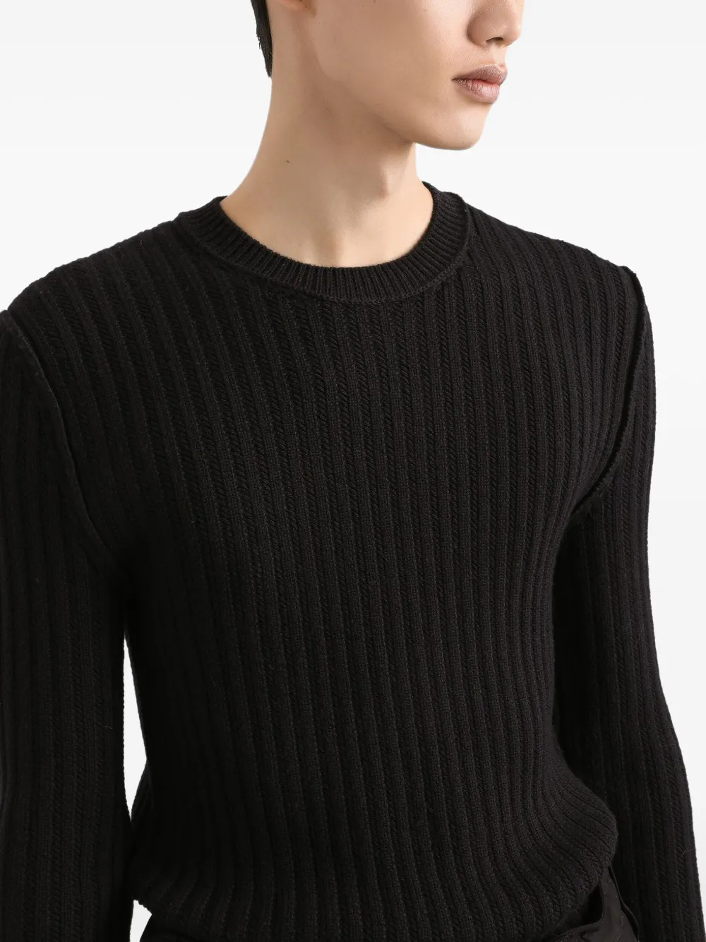 Dolce & Gabbana Ribgebreide wollen trui Zwart