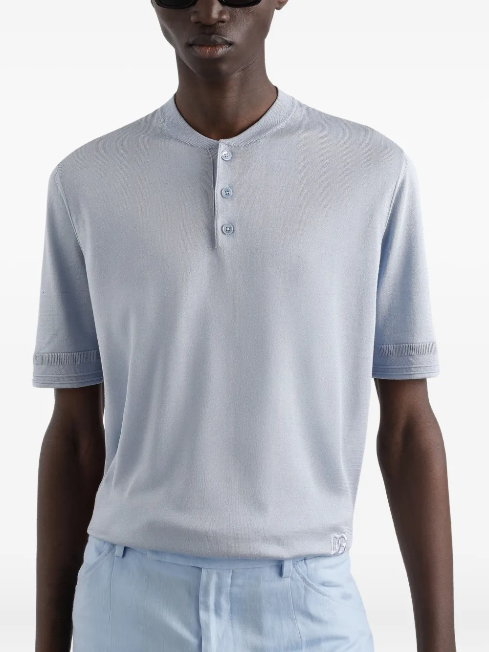 Dolce & Gabbana Zijden T-shirt Blauw