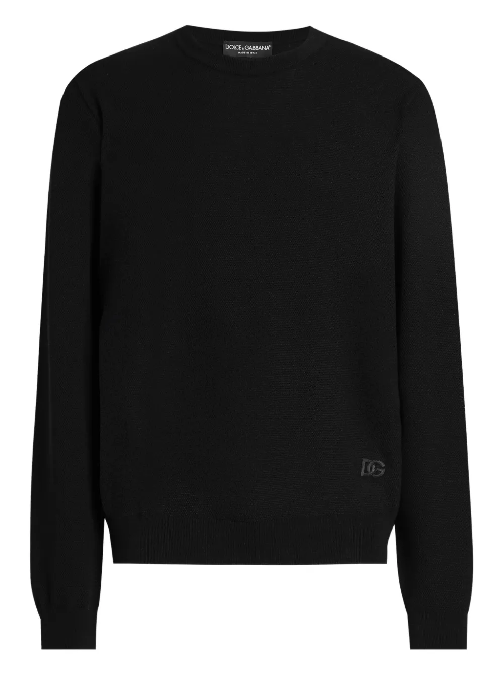 Dolce & Gabbana Wollen trui met logodetail Zwart