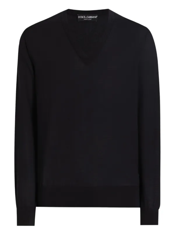 DOLCE & GABBANA Vネック　リブ　ニット　セーター　46 ウール DOLCE & GABBANA Vネック リブ ニット セーター 46 ウール