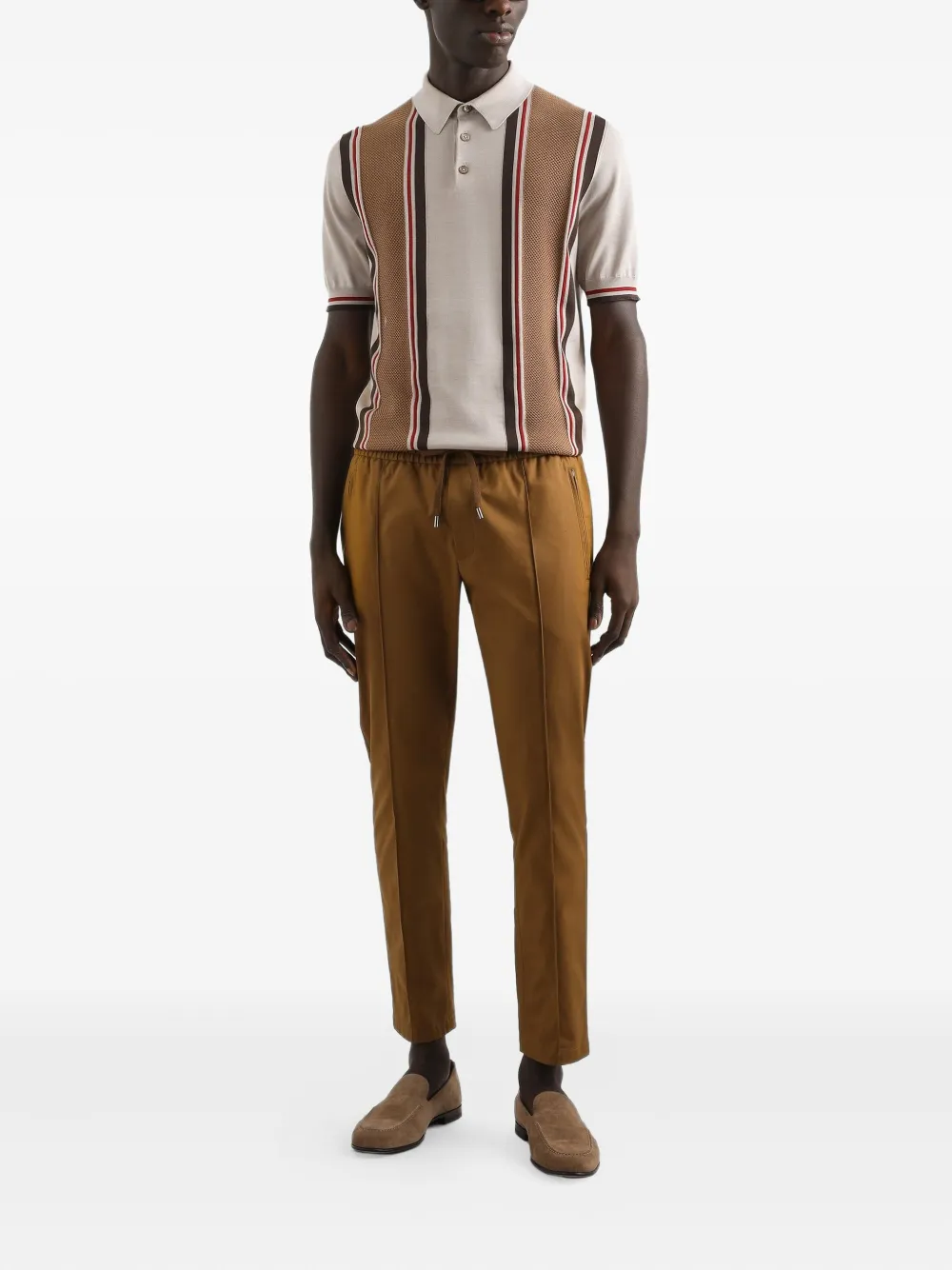 Dolce & Gabbana Poloshirt van stretch-zijde - Beige