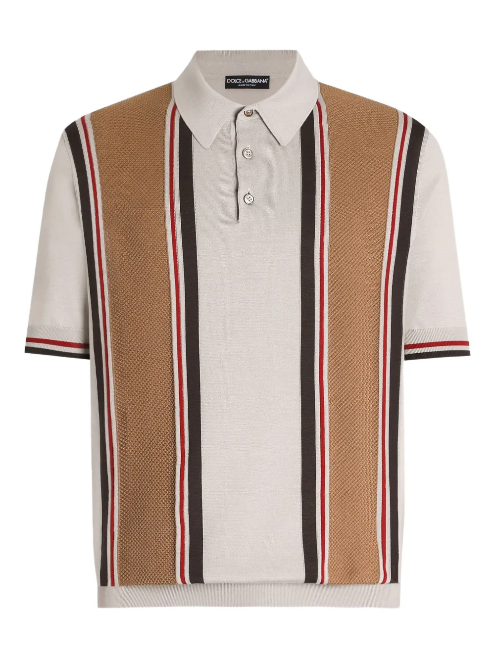 Dolce & Gabbana Poloshirt van stretch-zijde Beige
