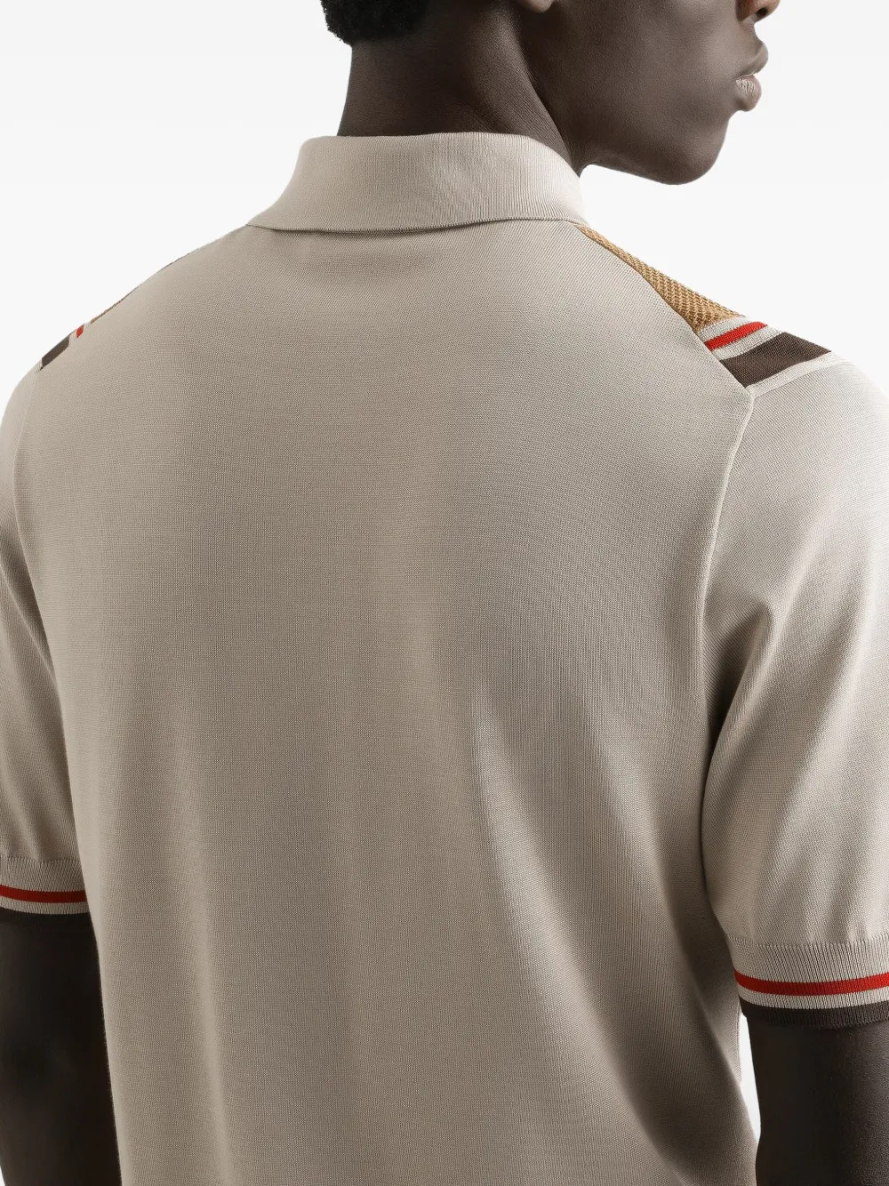 Dolce & Gabbana Poloshirt van stretch-zijde Beige