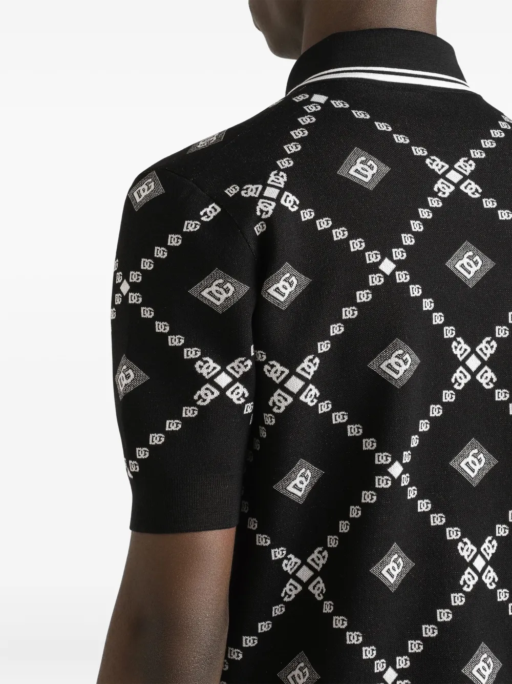 Dolce & Gabbana Poloshirt met logopatroon Zwart