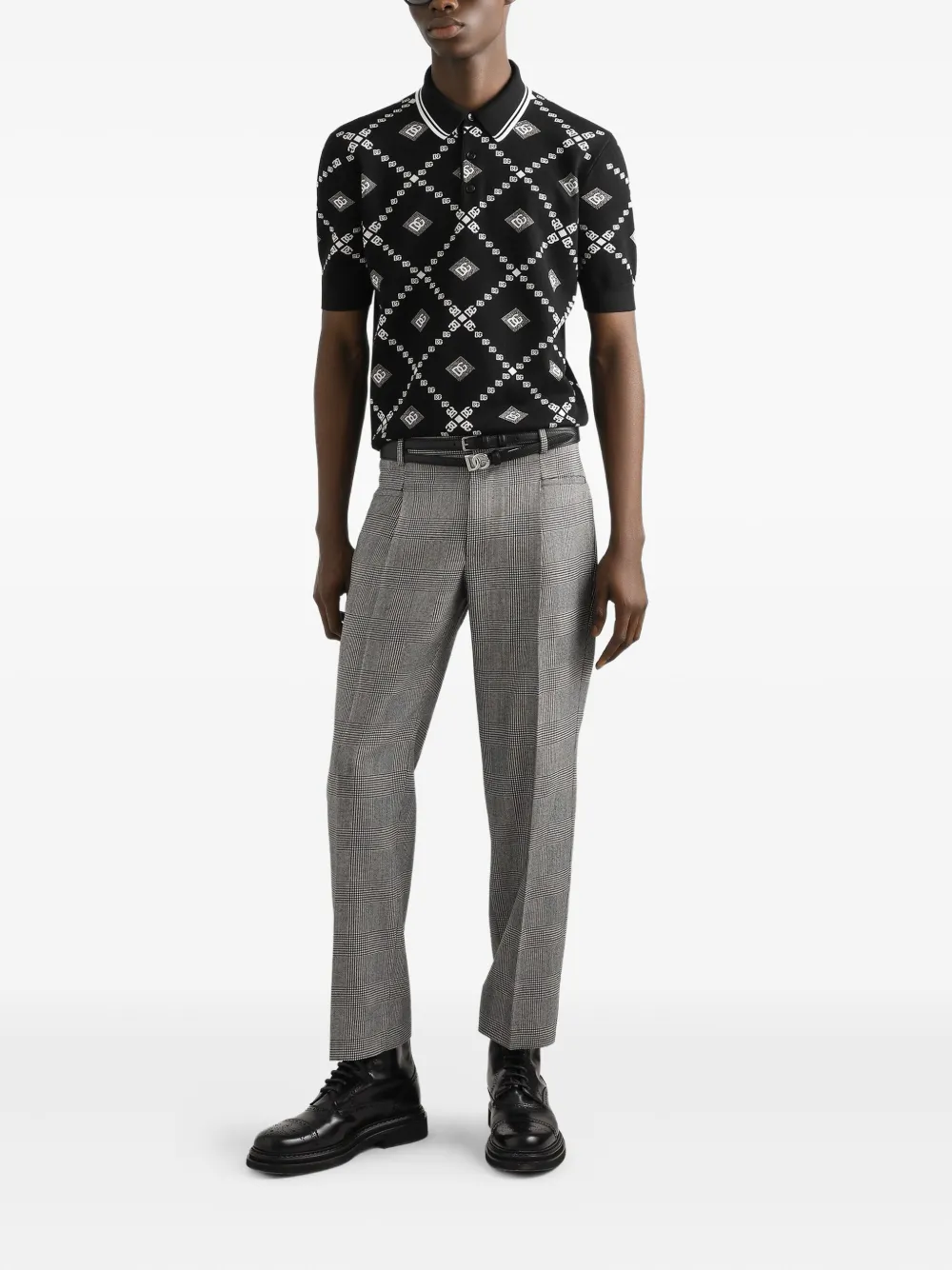 Dolce & Gabbana Poloshirt met logopatroon - Zwart