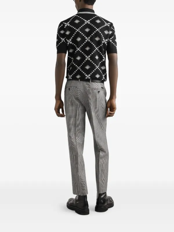 Dolce & Gabbana logo-pattern Polo Shirt | Black | FARFETCH RO