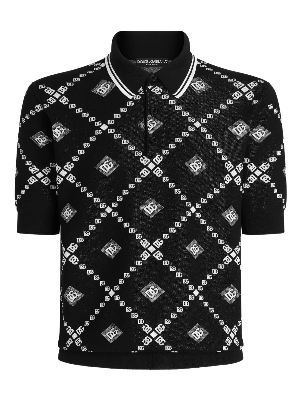 Dolce & Gabbana Poloshirt met logopatroon Zwart