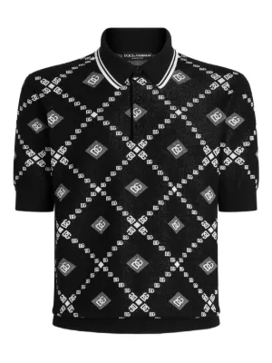 ドルチェ&ガッバーナ ロゴプレート ポロシャツ XL ブラック Dolce & Gabbana（ドルチェ＆ガッバーナ）メンズ ポロシャツ