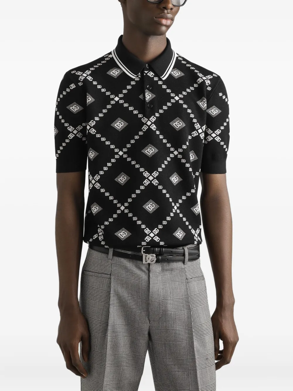 Dolce & Gabbana Poloshirt met logopatroon Zwart