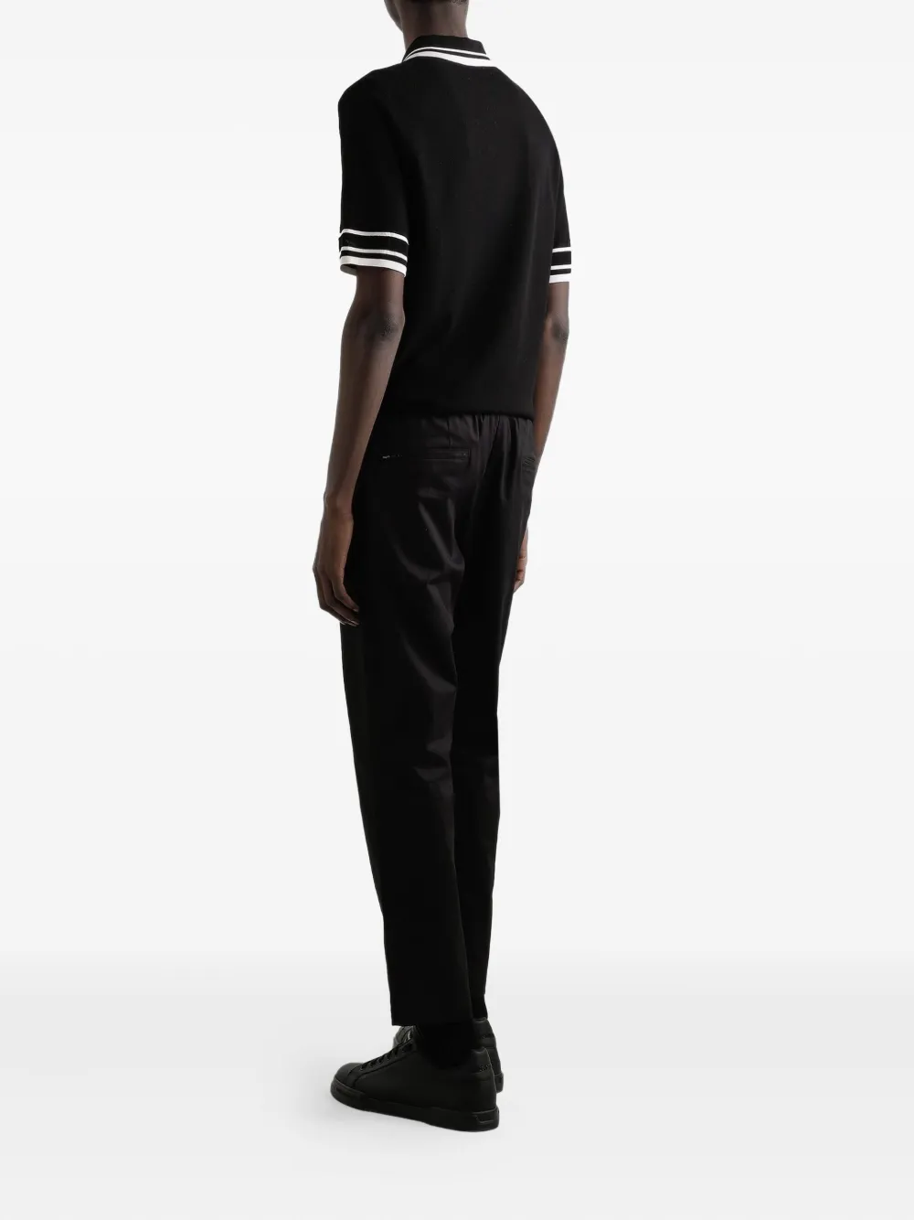 Dolce & Gabbana contrast-trim polo shirt Zwart