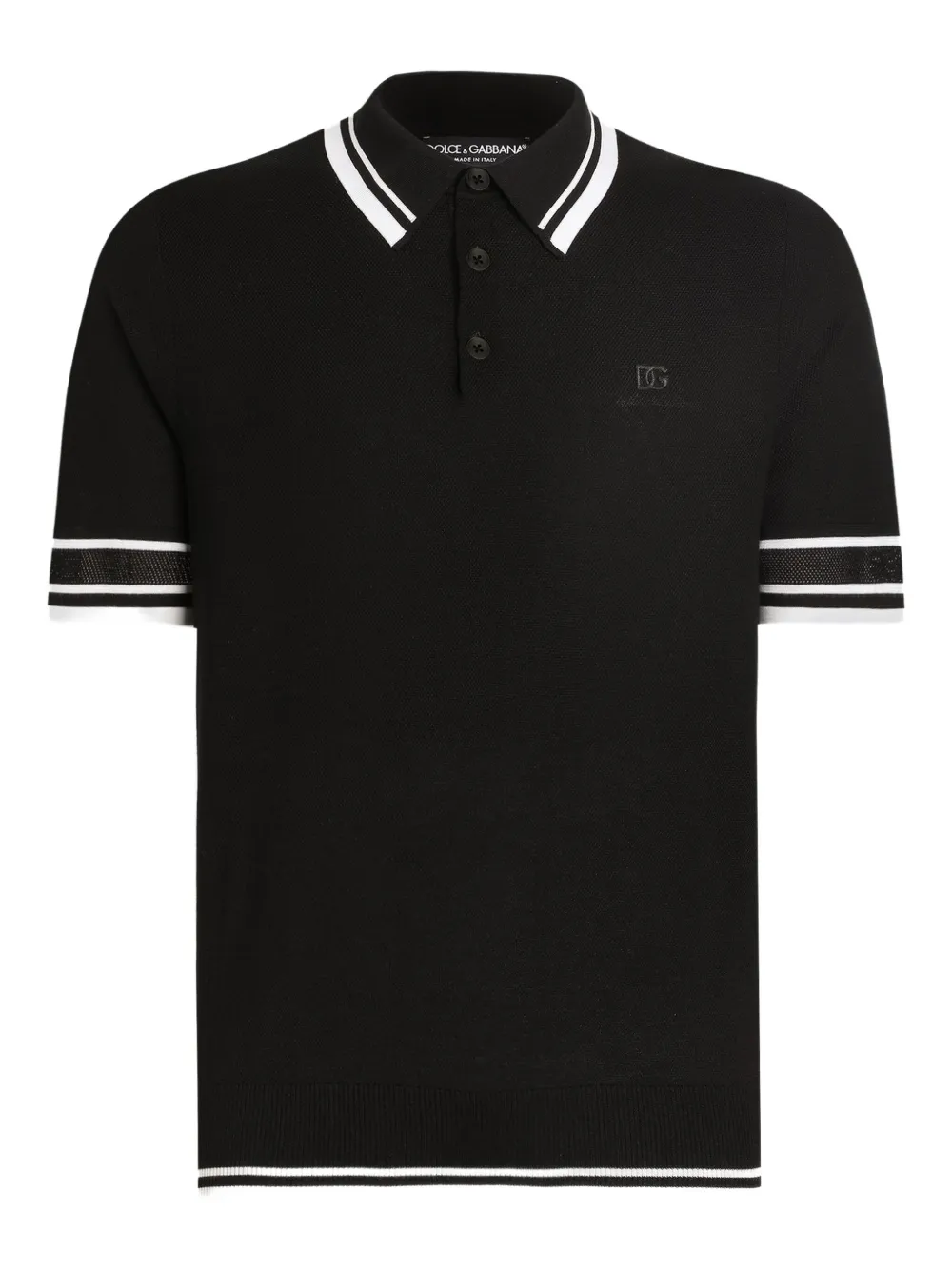 Dolce & Gabbana contrast-trim polo shirt Zwart