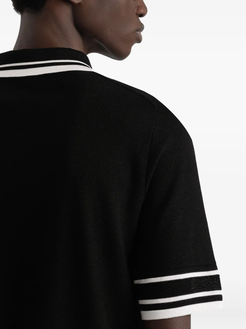 Dolce & Gabbana contrast-trim polo shirt Zwart