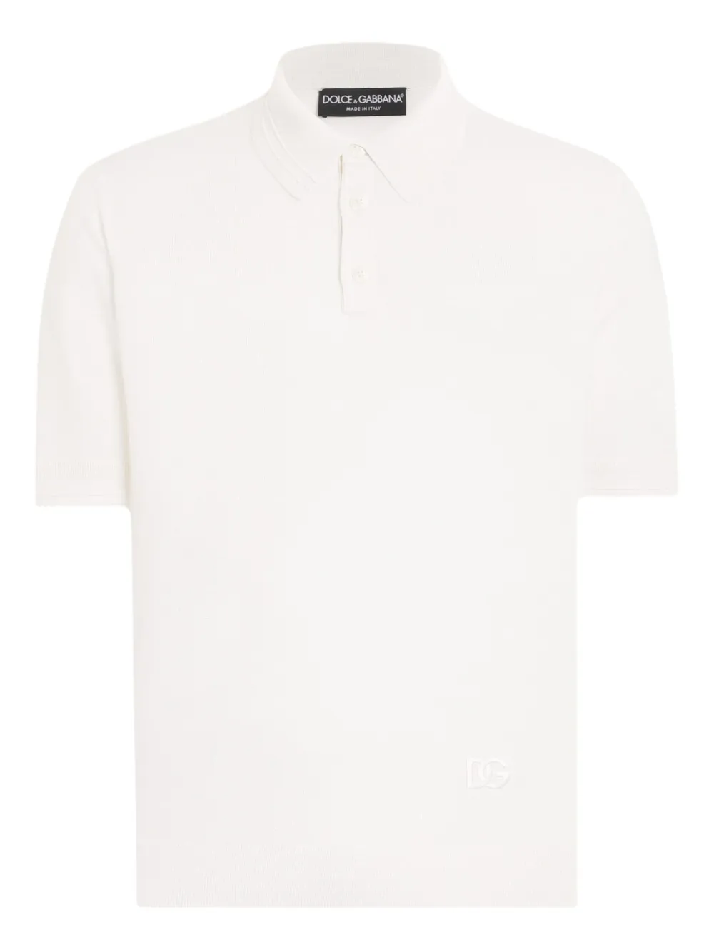 Dolce & Gabbana logo-embroidered polo shirt Wit