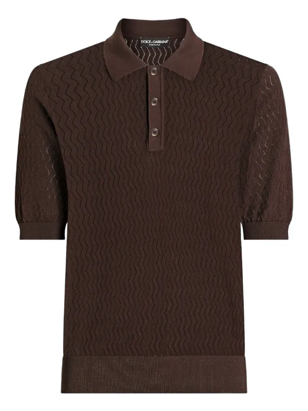 00s dolce&gabbana brown knit polo ニットポロ 29693053_59217613_600.jpg