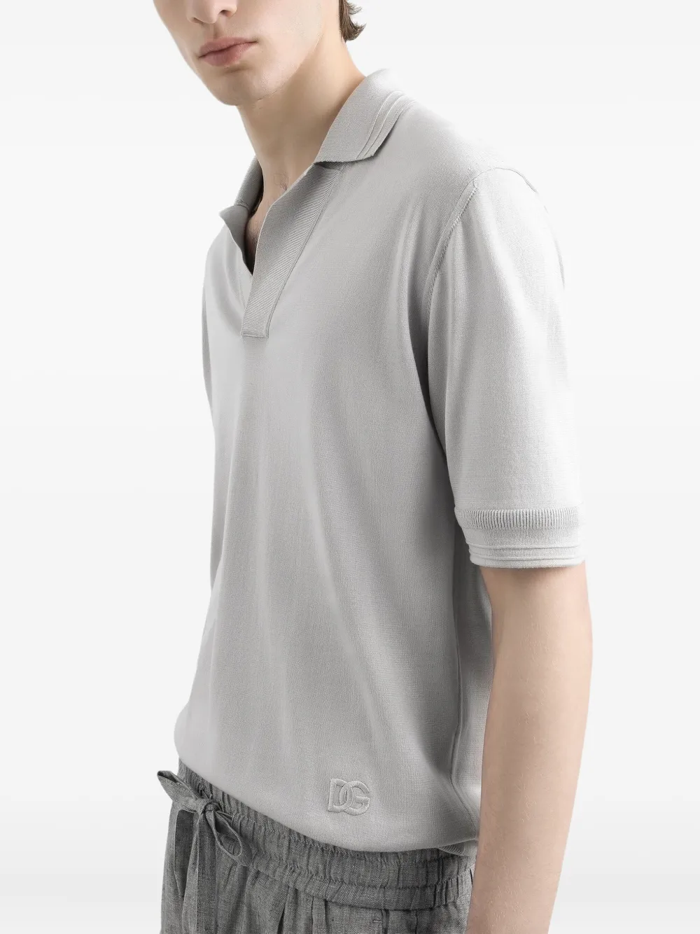 Dolce & Gabbana Zijden poloshirt Grijs