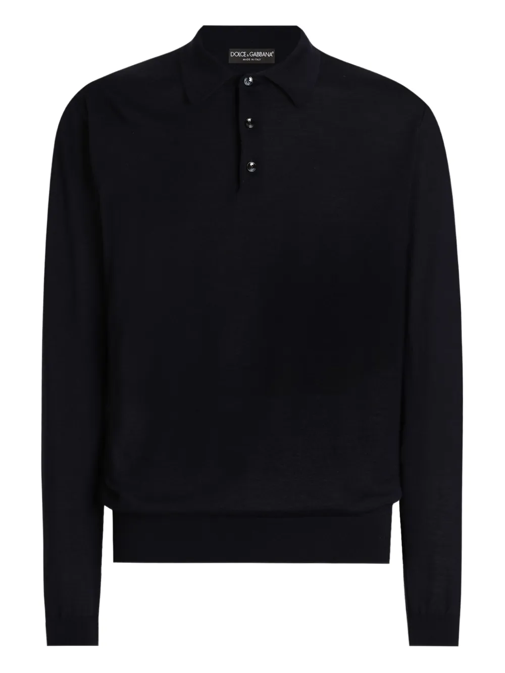 Dolce & Gabbana Polo-collar Cashmere Sweater In Black