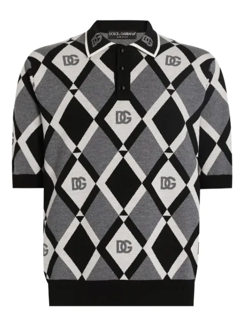 Dolce & Gabbana diamond-pattern polo shirt