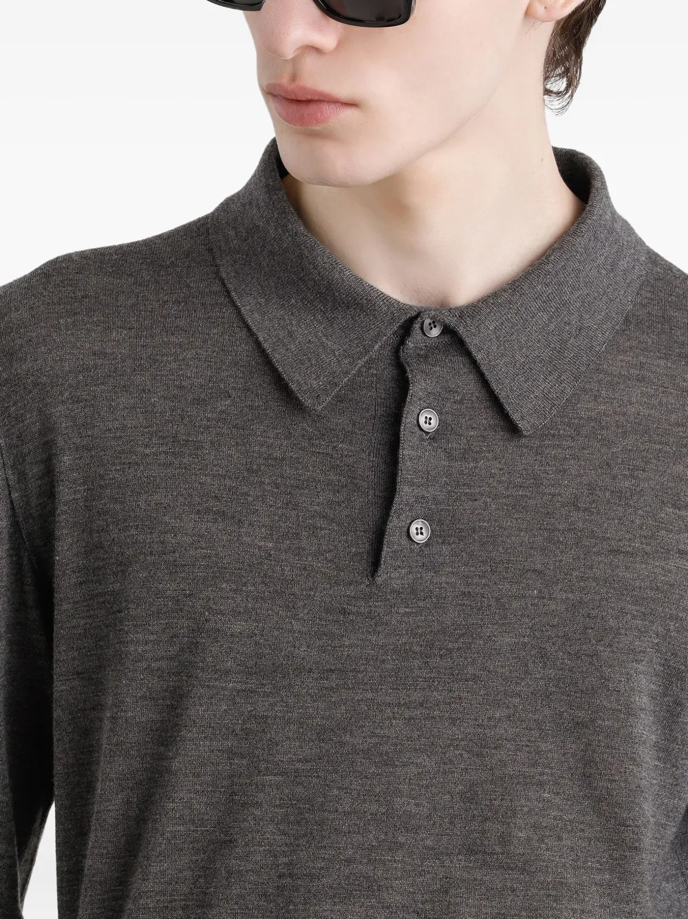 Dolce & Gabbana Poloshirt met lange mouwen Grijs