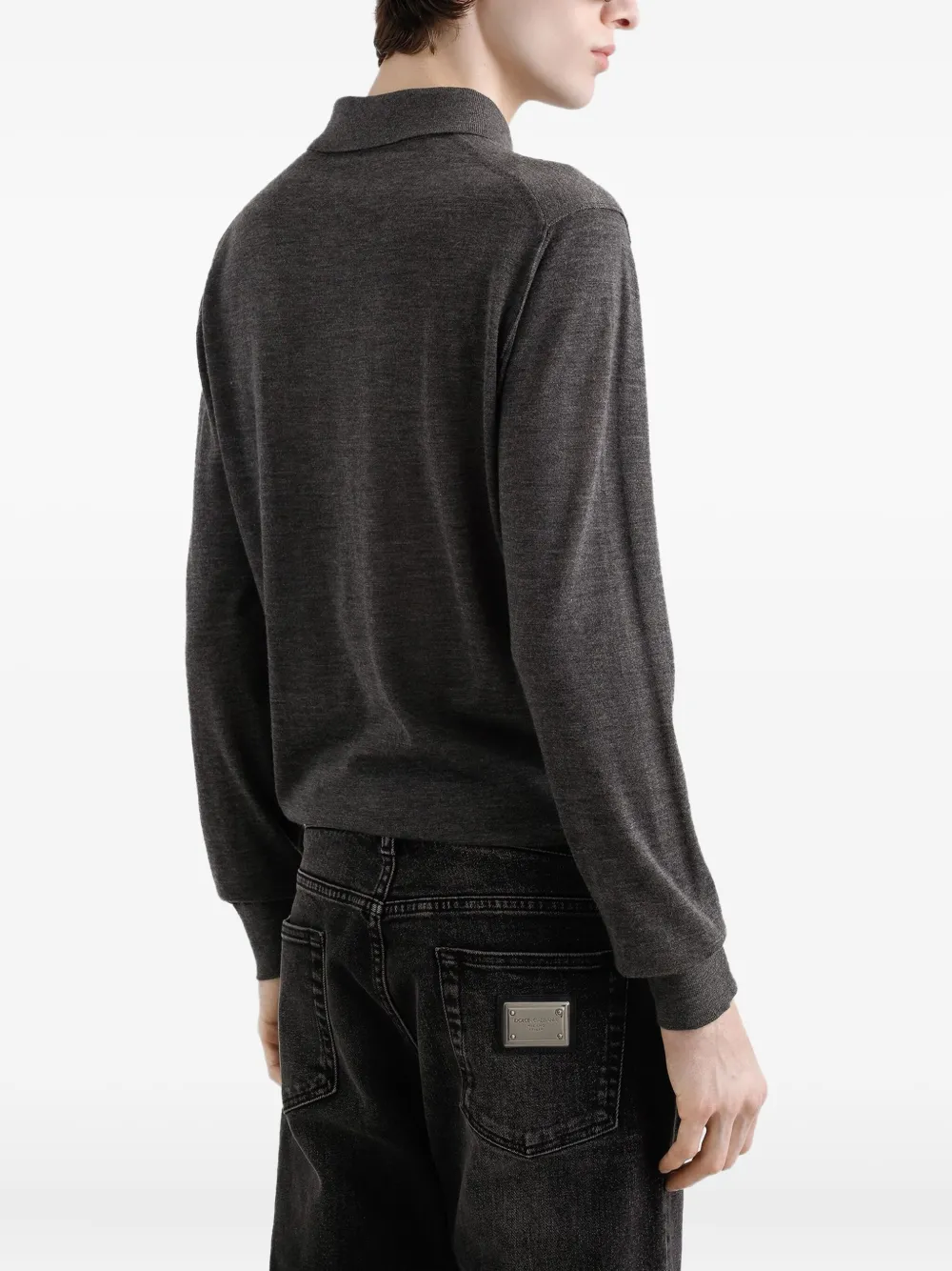 Dolce & Gabbana Poloshirt met lange mouwen Grijs