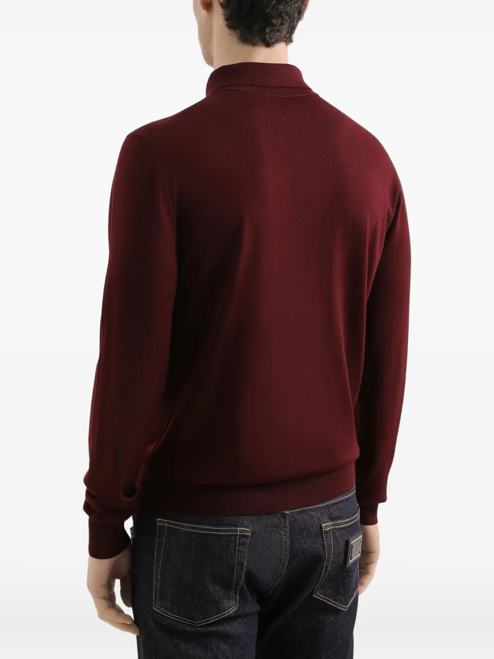 Dolce & Gabbana Poloshirt met lange mouwen Rood