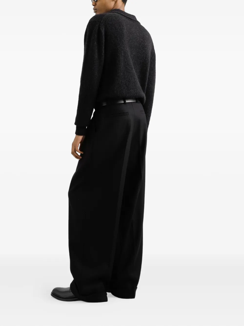 Dolce & Gabbana Poloshirt van wolblend met knopen Zwart